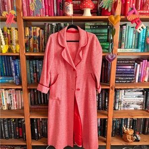 Vintage Red Herringbone Coat